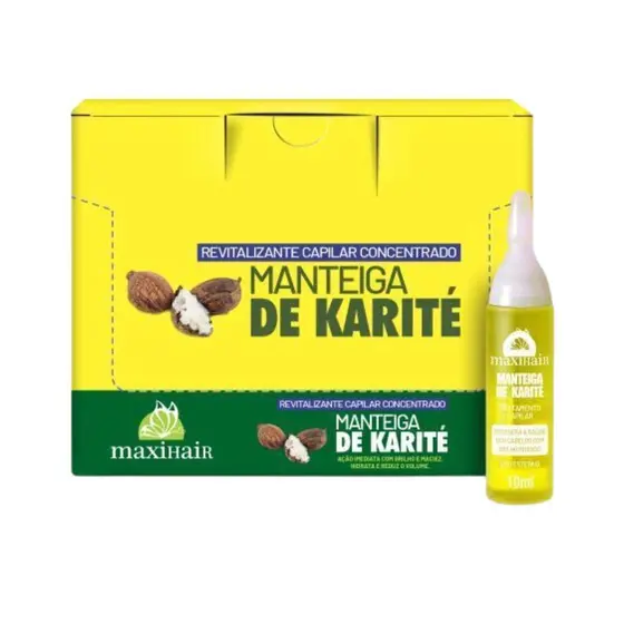 VITAMINA AMPOLA MANT. DE KARITE 10 ml - C/12 (MAXI HAIR)